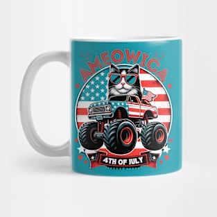 Independence Rumble: Ameowica Cat on the 4th of July Track Mug